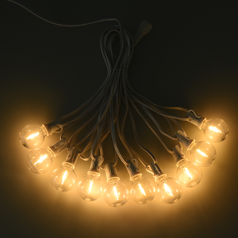 G40 Clip-on E12 Spiral Warm White String Lights(Gaya putih)