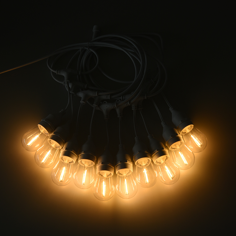 S14 Loket Jenis E27 Lampu String Putih Hangat