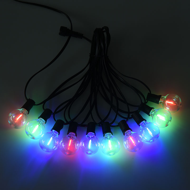 G40 Clip-on E12 Lingkaran Berwarna String Lampu