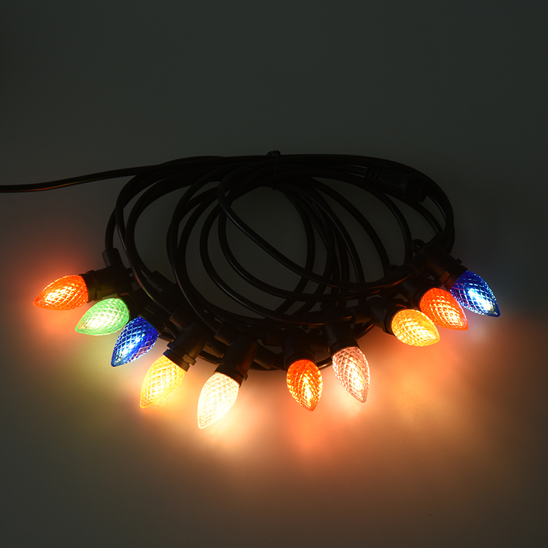 C7 lampu strawberi E12 asas skru berwarna 0.5W lampu rentetan bersepadu