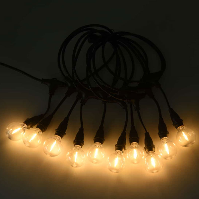Lampu rentetan solar jenis loket G40 (pemegang lampu E12, 5 meter 10 lampu)