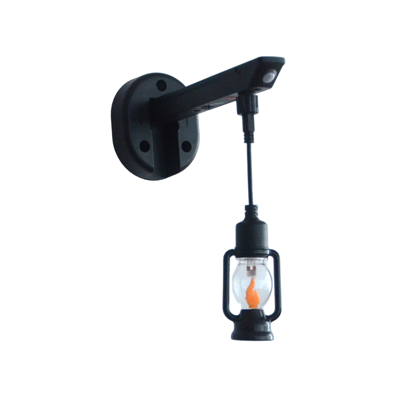 Lampu dinding solar gaya lampu minyak tanah vintaj (kesan nyalaan)